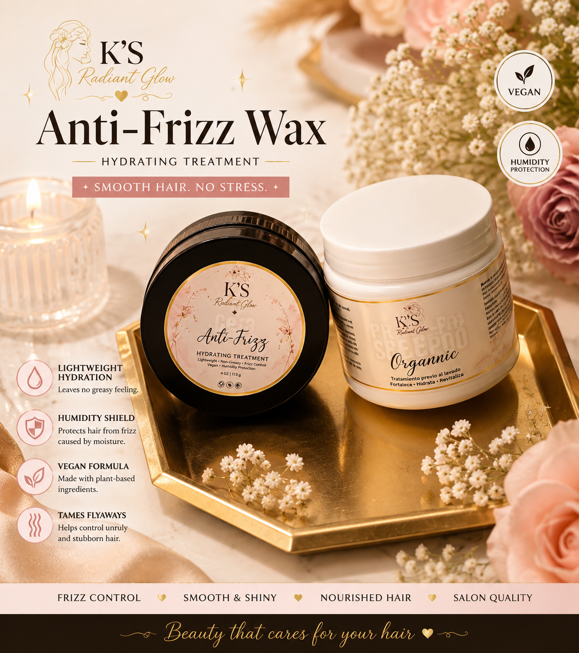 Anti-Frizz Wax & Organic Pre-Poo Duo